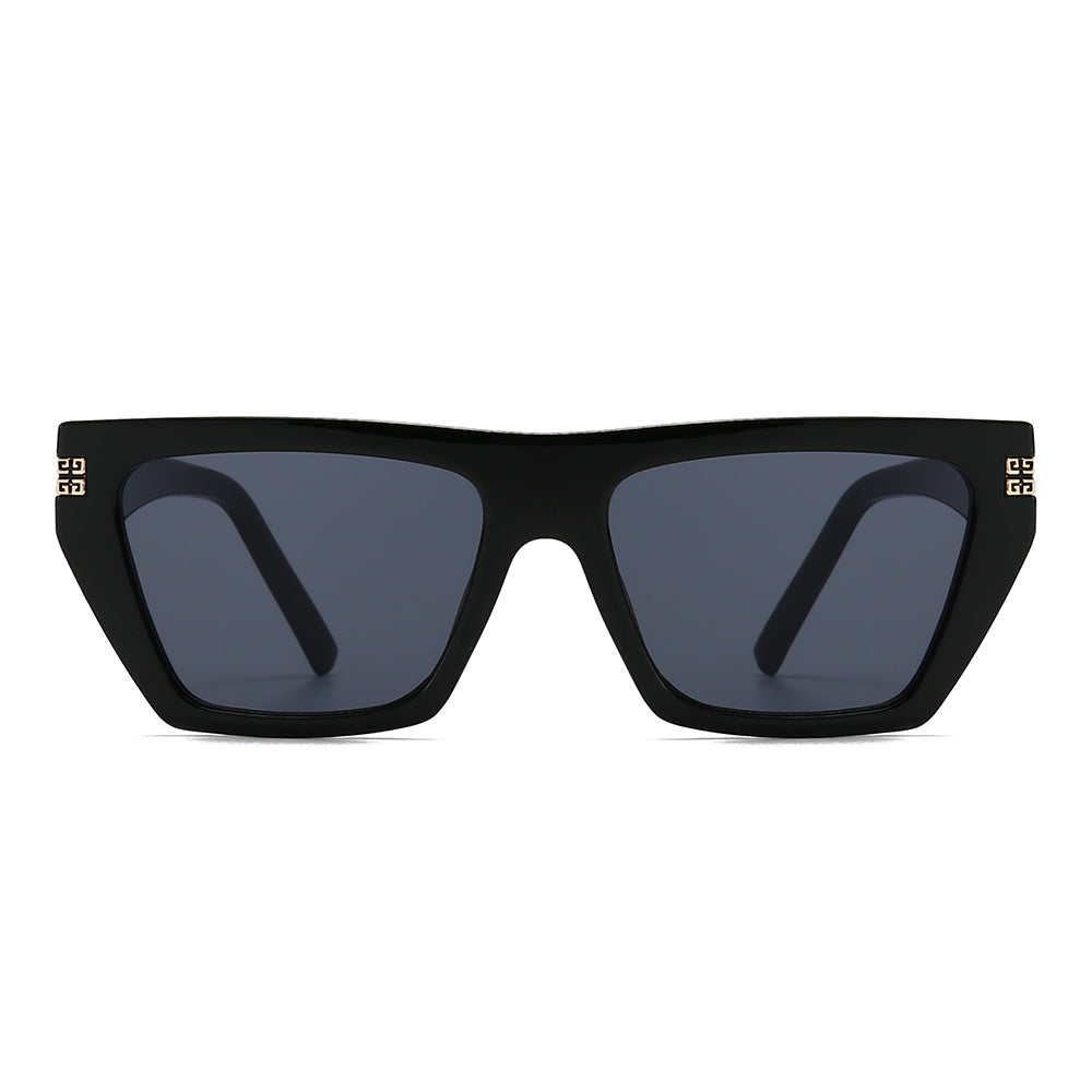 Thick Geek-Chic Geometric Tinted Sunglasses